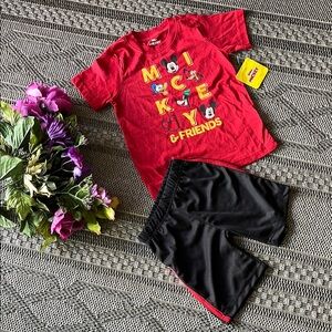 Disney Red and Black Mickey & Friends Kids Matching Set Size 4T